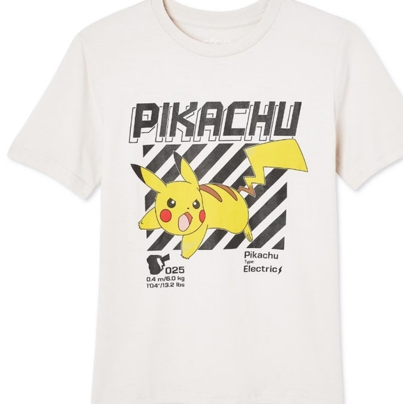 NWOT Pokémon Pikachu Graphic Shirt Kids Tagless Back to School Size Medium 7-8 - Picture 1 of 4